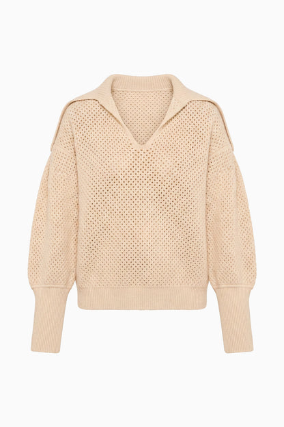 Lila Wool Knit Pullover - Cloud