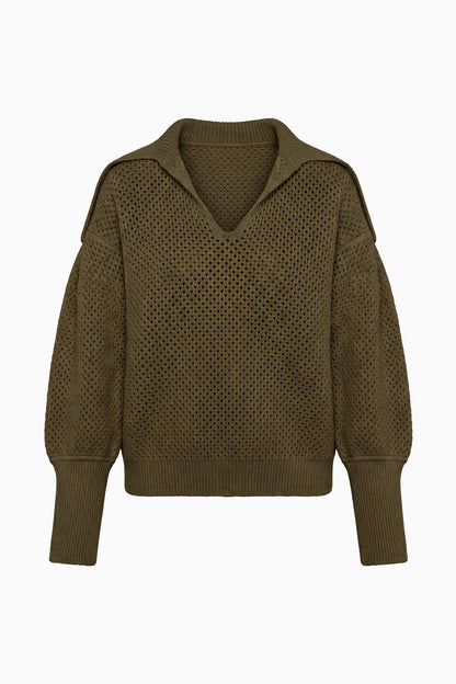 Lila Wool Knit Pullover - Militaire