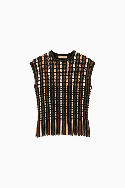 Natia Short Sleeve Knit Top - Noctis